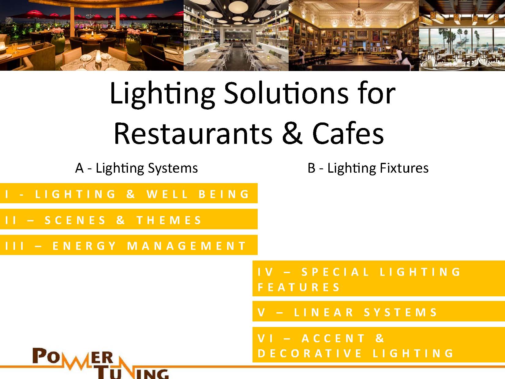 lighting solutions for restaurants, cafes & bars